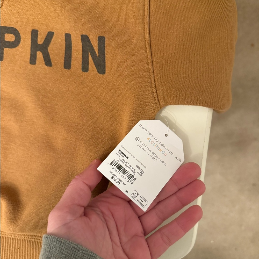 Little Co. Pumpkin Brown Toddler Crewneck Sweatshirt - Picture 3 of 5